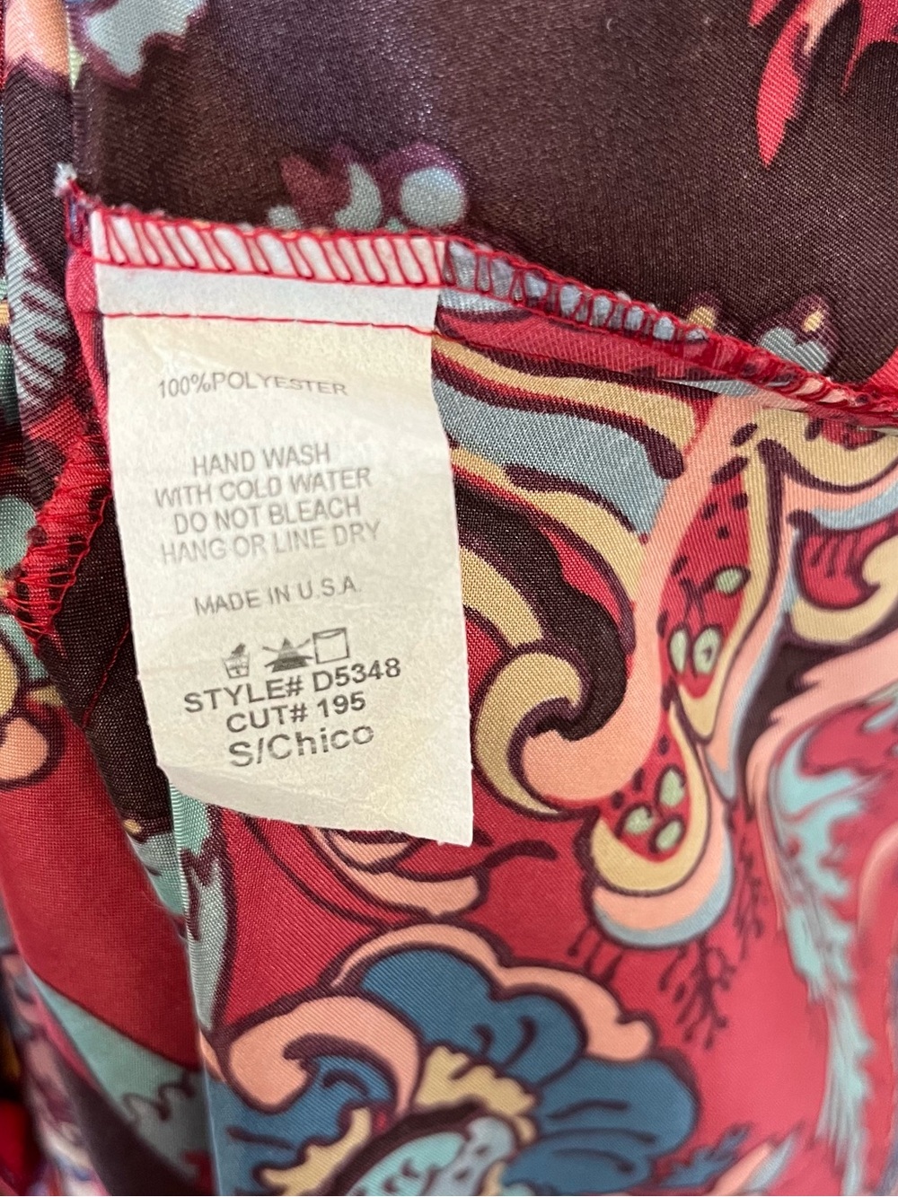 Red strapless maxi dress with polka dot waistband and floral print - Picture 7 of 7